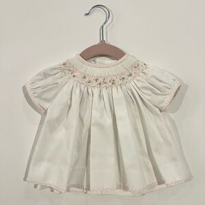 (Newborn) Luli & Me Girls Floral Smocked Bishop Dress with Bloomers
